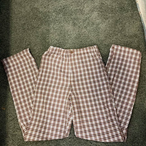Brandy Melville Tilden Pants – Brown Plaid Y2K Aesthetic- S - Picture 2 of 4